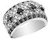 Black & White Diamond 1.5 Carat (ctw) Cluster Ring in 14K White Gold