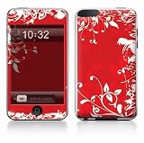 RED FLORAL Design Apple iPod Touch 2G 3G 2nd 3rd Generation 8GB 16GB 32GB Vinyl Skin Decal Cover Sticker Protector (Matte Finish)+ Free Screen Protector