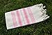 Dandelion - Ivory Basic Pattern - 100% Naturally-Dyed Cotton Turkish Towel Peshtemal - 71x39 Inches - Pink