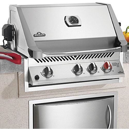 Natural Gas Napoleon Grills Prestige II 450 Series Built-In 29 Inch Infrared Grill in Stainless Steel