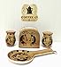 Western Kokopelli 4PC SET: SALT AND PEPPER HOLDERS, NAPKIN HOLDER, AND SPOON REST