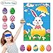 Pin The Egg On The Bunny Easter Party Game for Party Supplies,Boy & Girl Party Games Include Large Easter Poster (28inch X 21inch), 24 Sticker Eggs and 2 pcs Blindfolds