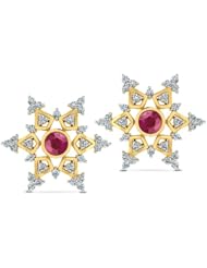 Diamond (0.65 Ct, IJ-SI), 18 Kt Yellow Gold Surya Classic Stud Earrings