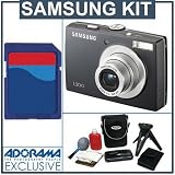 Samsung Digimax L200 Digital Camera kit, Black with 2 GB SD Memory Card, Tripod, Camera Case, Card Reader with 2.0 USB Cable ,Cleaning Kit & Media Case