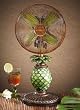 Deco Breeze DBF0247 Mosaic Pineapple 10 Inch Table Fan With Night Light Feature