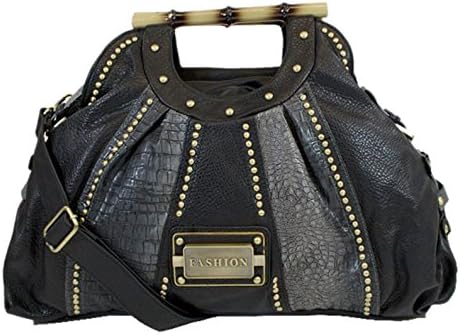 Arcadia Fashion Shoulder Handbag Purse In Two Tone (Black) LC7832-BK
