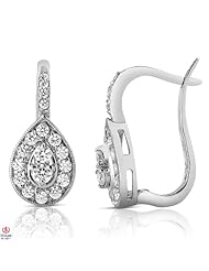 Amazing1CTTW Diamond Earrings 14K White Gold