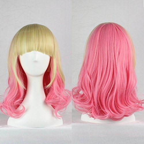 COS Wig New Daily Real Shot Gradient Fashion Pear Head Wig Wig Harajuku Cosplay Wig Heat Resistant Hair Wig/wigs (Gradual change)