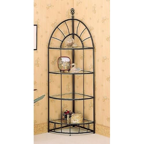 Tuscan Wrought Iron Metal Corner Wall Shelves Set of 3
