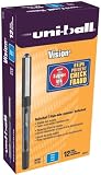 uni-ball Vision Stick Micro Point Roller Ball Pens, 12 Blue Ink Pens (60108)