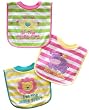 Neat Solutions 3 Pack Applique/ Print Interlock/ Knit Terry Pullover Bib, Girl