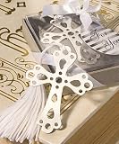 Silver Cross Bookmarks: Metal Cross Bookmark Favors, 48