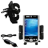 Dell Axim x51 Auto Vent Holder with Car Charger - Uses Gomadic TipExchange