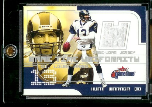 2001 Fleer Game Time Uniformity Kurt Warner Jersey St Louis Rams Football Card - Mint Condition - Shipped In Protective ScrewDown Case!