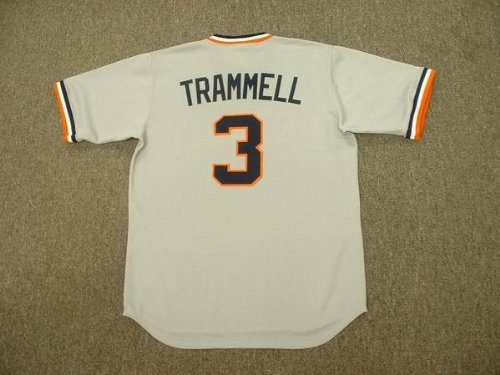 ALAN TRAMMELL Detroit Tigers 1984 Majestic Cooperstown THROWBACK Away Baseball Jersey, XL