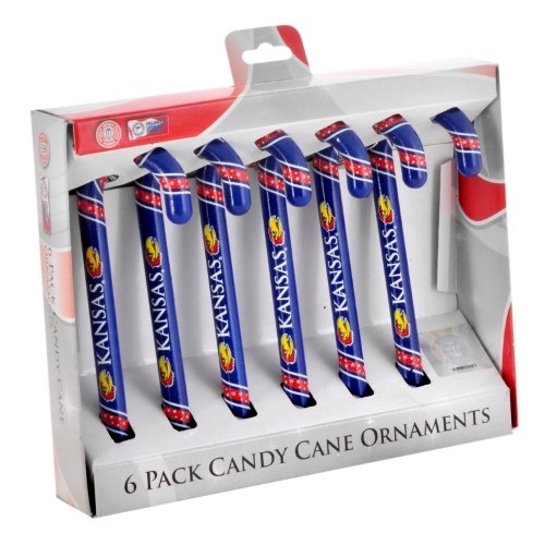 Kansas Jayhawks 2010 Christmas Candy Cane Ornaments
