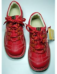Damen Leder Schuh von TMA EYES Rot Gelb Wei