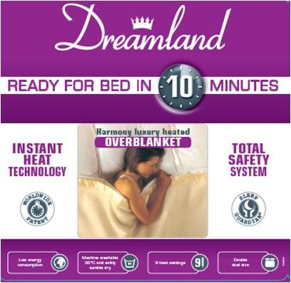 Dreamland 6720 Harmony Electric Overblanket Single