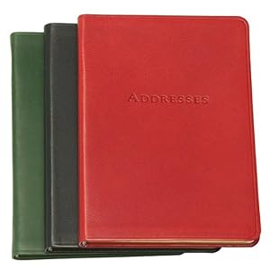 7 Inch Leather Bound Address Book, Genuine Calfskin Leather, 1,400 Entries