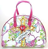 Ed Hardy - Authentic Ed Hardy Cross & Dragon Design Bowling Bag - White