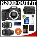 Pentax K200D Digital SLR Camera with Pentax SMC DA 18-55mm AL II Zoom Lens + Tamron 70-300mm Di LD Macro Lens + 4GB SDHC Card + Batteries and Charger + Case + Cameta Bonus Accessory Kit