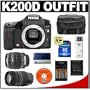 Pentax K200D Digital SLR Camera with Pentax SMC DA 18-55mm AL II Zoom Lens + Tamron 70-300mm Di LD Macro Lens + 4GB SDHC Card + Batteries and Charger + Case + Cameta Bonus Accessory Kit