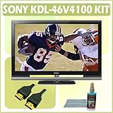 Sony Bravia V-Series KDL-46V4100 46-inch 1080p LCD HDTV + Accessory Bundle with 3 Year Warranty