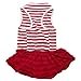 Binmer(TM)Cute Dog Clothes Pet Dog Costume Stripe T-shirt Skirt Puppy Princess Dress Dog Apparel (Red, XL)