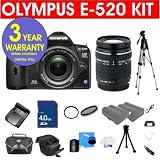 Olympus E-520 10 MP Digital Camera with 14-42mm Lens & 40-150mm Lens + High Capacity Li-Ion Battery + 4 GB Memory Card + 6 Piece Accessory Kit + Camera Holster Case + Multi-Coated Glass UV Filter + Multi-Coated Glass Polarizer Filter + 3 Year CELLTIME Warranty Repair Contract