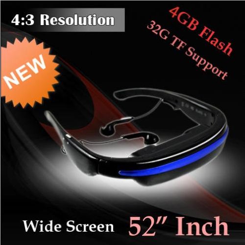 Koolertron 50 inch Video Glasses 4:3 High Resolution upto 2GB Memory 32G External