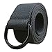 Canvas Web Belt Military Dark Grey with Black Metal Tip Double D Ring Buckle 46