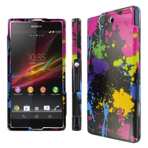 Sony Xperia Z Case, MPERO SNAPZ Series Glossy Case for Sony Xperia Z - Black Paint Splatter
