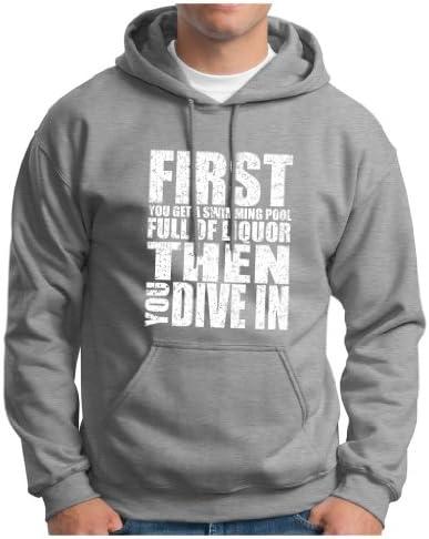 Get a Swimming Pool Full of Liquor Dive In Premium Hoodie Sweatshirt Medium Sport Grey