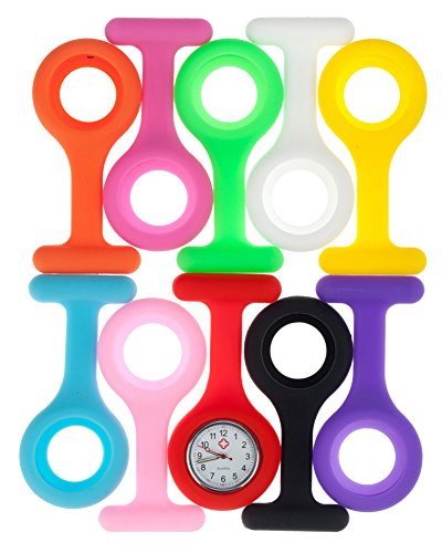 Best Quality Set Kit With Infection Control Brooch Fob Watch For Health Care Workers, Nurses And Doctors And Silicone Hygienic Protection Covers / Holders In 10 Different Colors By VAGA®