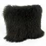 17-inch Mongolian Wool Throw Pillow with Feather and Down Fill - Brown