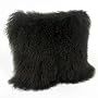 17-inch Mongolian Wool Throw Pillow with Feather and Down Fill - Brown