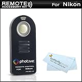 Photive ML-L3 Wireless Remote Control For Nikon D5100, D5000,D3000,D7000, D90, D80, D70S, D70, D60, D50, D40X, D40, P7000, P7100, Nikon 1 J1, Nikon 1 V1 Digital SLR Cameras (Replaces Nikon ML-L3) + MicroFiber Cleaning Cloth