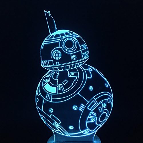 Star Wars The Force Awakens ! Remote Controlled BB-8 DROID Lamp Multi-colored 3D Bulbing Light