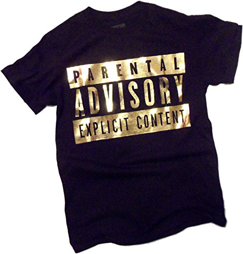 Explicit Content Warning Label - Gold Foil -- Parental Advisory T-Shirt