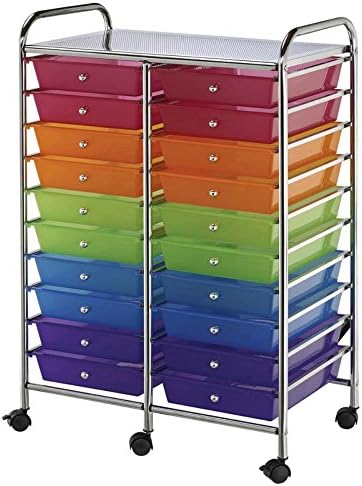Blue Hills Storage Cart with Multi-Colored Drawers