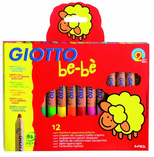 Giotto be-bè Supermatitoni astuccio 12 colori + temperamatite Giotto be-bè Supermatitoni astuccio 12 colori + temperamatite