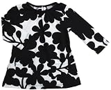 Carter's White Black Floral Long Sleeve Tunic Dress 2t-5t (4t)