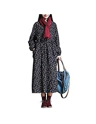 Plus Size Spring Cotton Floral Print  Dress