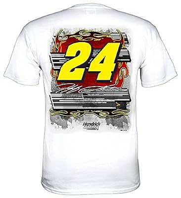 Jeff Gordon #24 NASCAR-Drive To End Hunger Flameout T-Shirt-White
