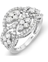 1.80 Carat (ctw) 14k White Gold Round Diamond Ladies Cocktail Right Hand Ring