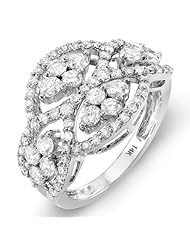 1.80 Carat (ctw) 14k White Gold Round Diamond Ladies Cocktail Right Hand Ring