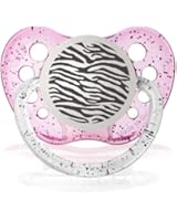 Personalized Pacifiers Zebra Print Glitter Pink Baby Pacifier Paci Binky