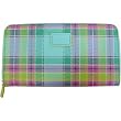 Caribbean Blue Tartan Solid Colors Baekgaard Leather Brights Vivid Vibrant chic Genuine leather hold everything wallet