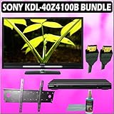 Sony Bravia Z-Series KDL-40Z4100B 40in. 1080P LCD HDTV Black + Sony DVD Player w/ Wall Mount Accesso