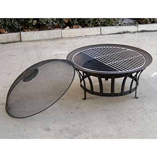 Buy Stromboli 690mm Steel Fire Pit With Barbecue Grill Mesh Safety